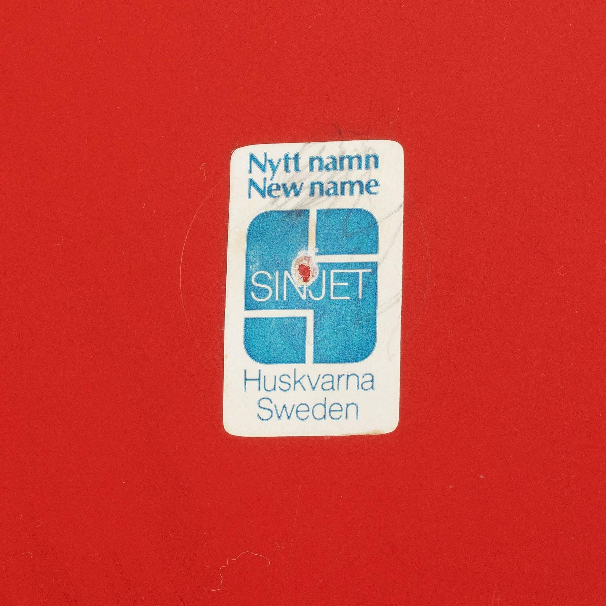 Anna Castelli Ferrieri, a pair of "Componibili" bedside tables/side tables, Kartell, Husqvarna, late 120th century.