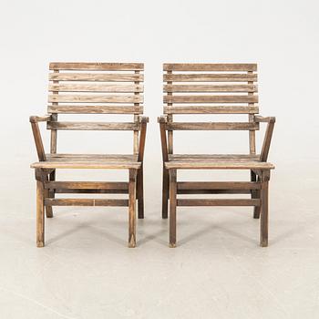 Carl Malmsten, trädgårdsmöbel 3 dlr "Bergshamra" Ingelsta-verken Södertälje 1900-talets senare del.