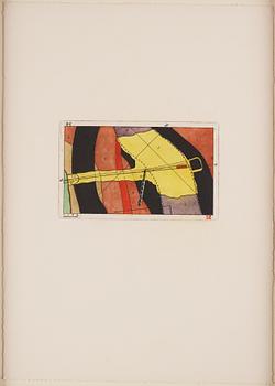 STEN EKLUND, hand colored etching, signed.