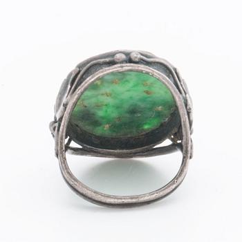 SILVER JEWELLERY, JUGEND; bracelet Bertil Häggströms Guldsmedsaffär Boden, ring and brooch.