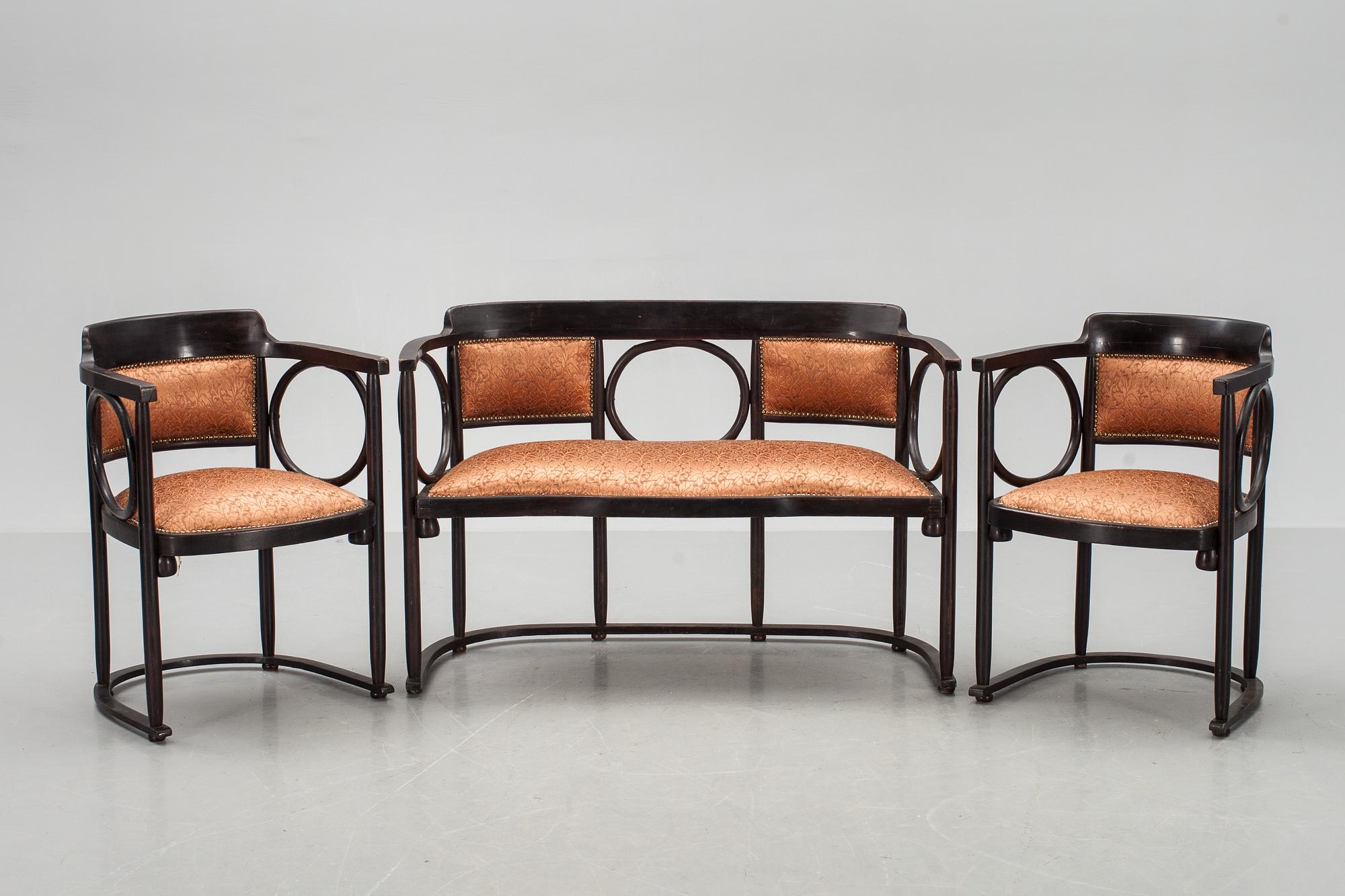 SOFFGRUPP, 2+1, märkt; Thonet.