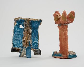 Two Anders Bruno Liljefors sand cast stoneware sculptures, Gustavsberg Studio 1950's.
