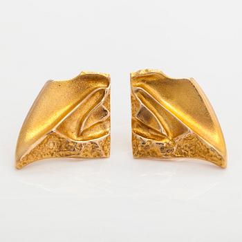 Björn Weckström, a pair of 14K gold 'Frutto' earrings for Lapponia 1990.