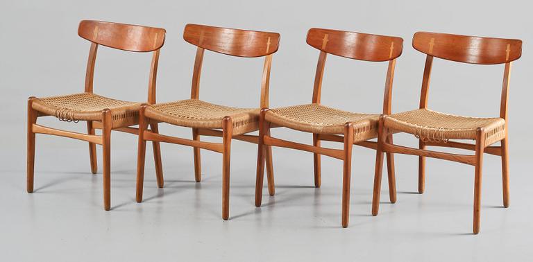 STOLAR, 4 st, "Ch 23",  Hans J Wegner, Danmark, 1900-talets andra hälft.