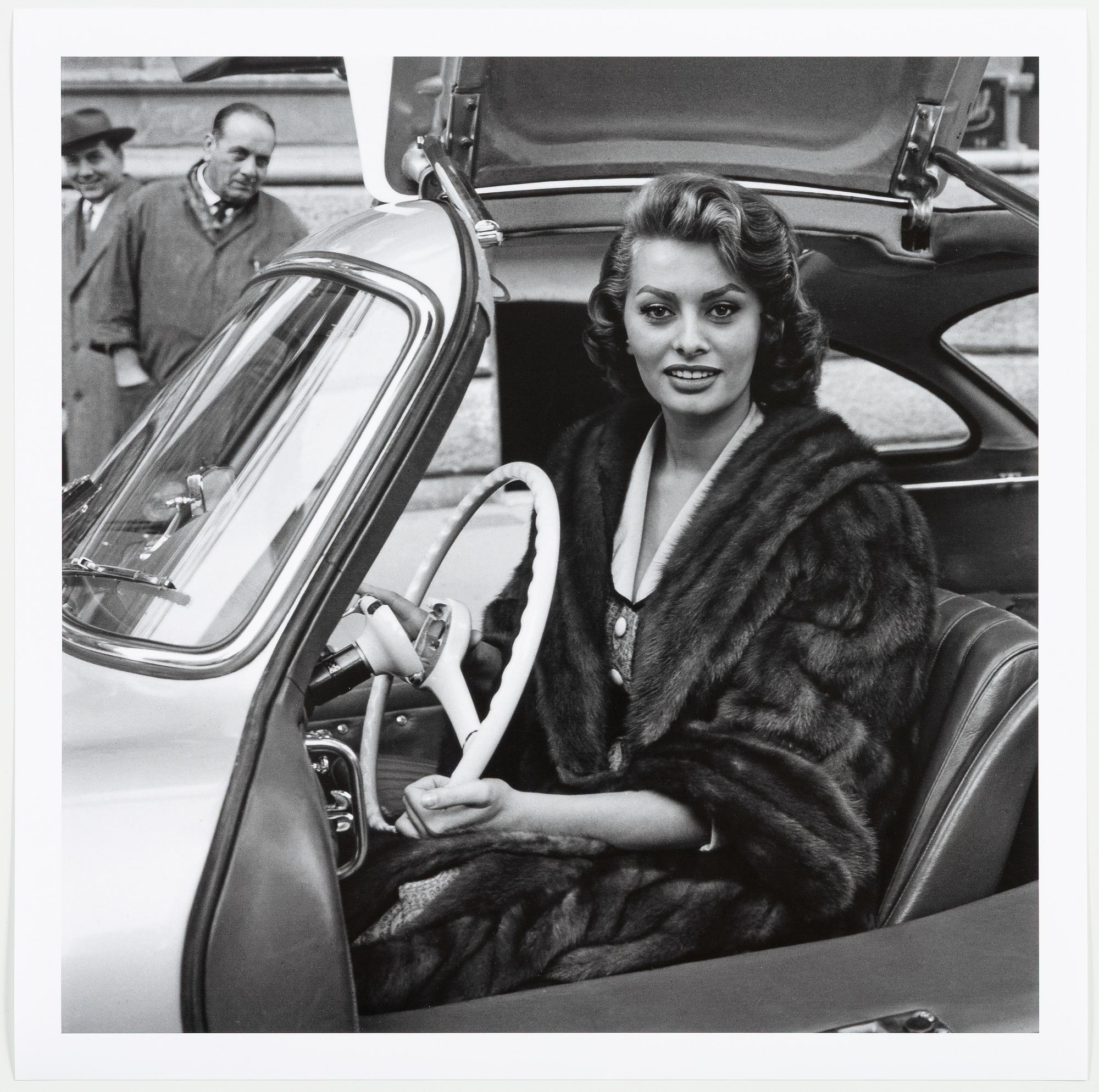 Per-Olow Anderson, "Sophia Loren photographed in Per-Olow's Mercedes Benz 300 in SL Rome 1954".