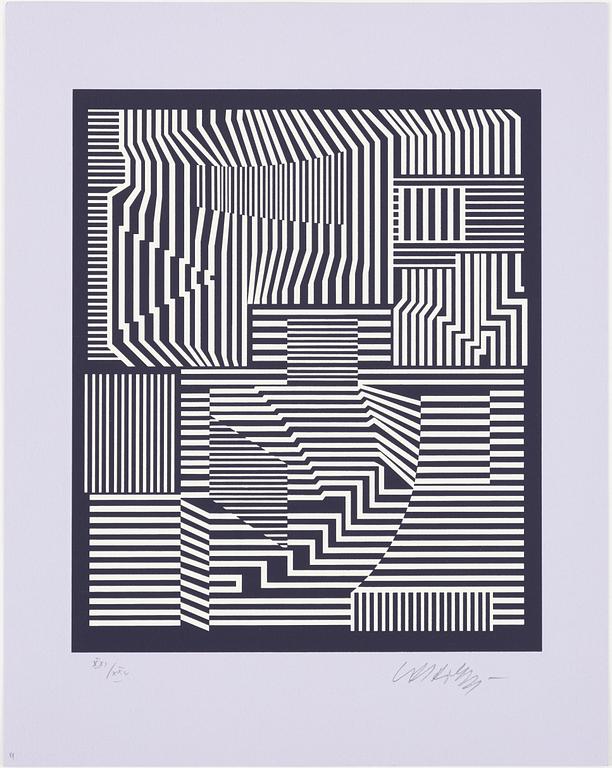 Victor Vasarely, "I ON" Portfölj med 7 serigrafier.