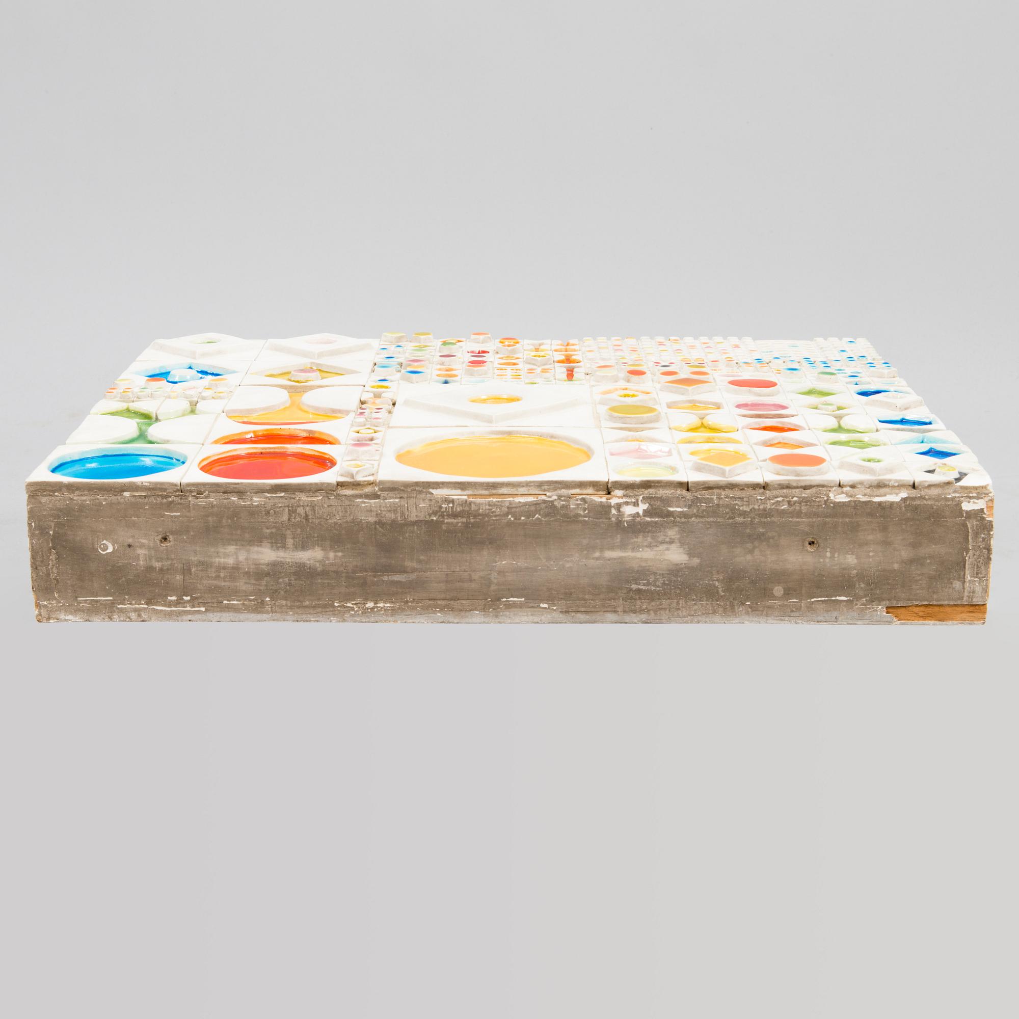 RUT BRYK, a porcelain relief, 'Candy' signed Rut Bryk 1970.