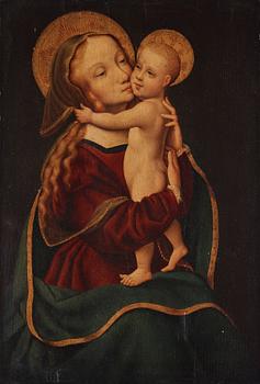832. Albrecht Dürer Hans efterföljd, Madonnan med barnet.