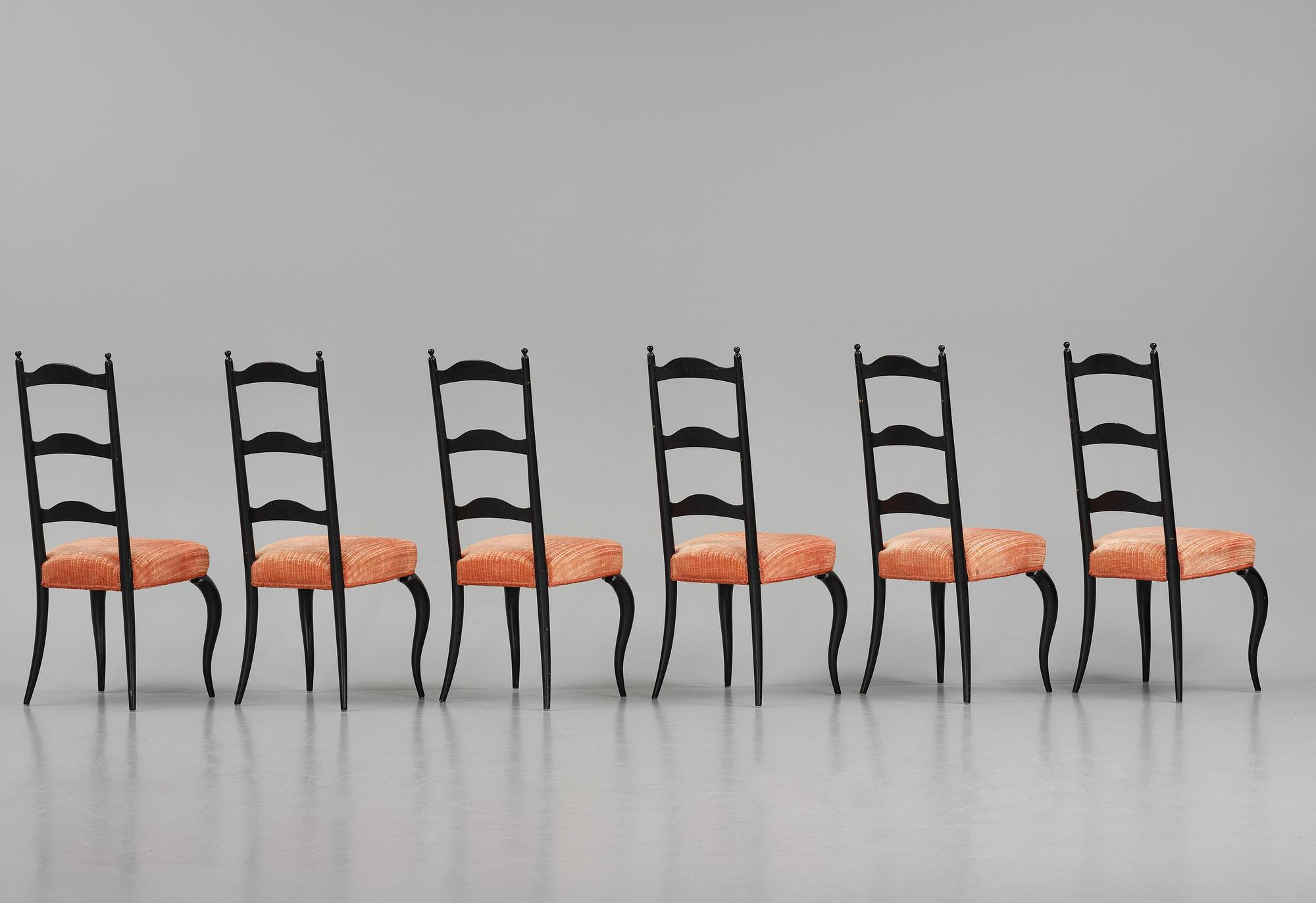 Uno Åhrén, a set of eight Swedish Grace dining chairs, 1920s.