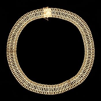 COLLIER, 18k guld, Hedens Guldsmeds Ab Bröderna, Ängelholm, 1977. Vikt ca 74 g.