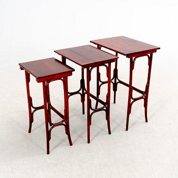 A three-part nesting table first part of the 20th Century.