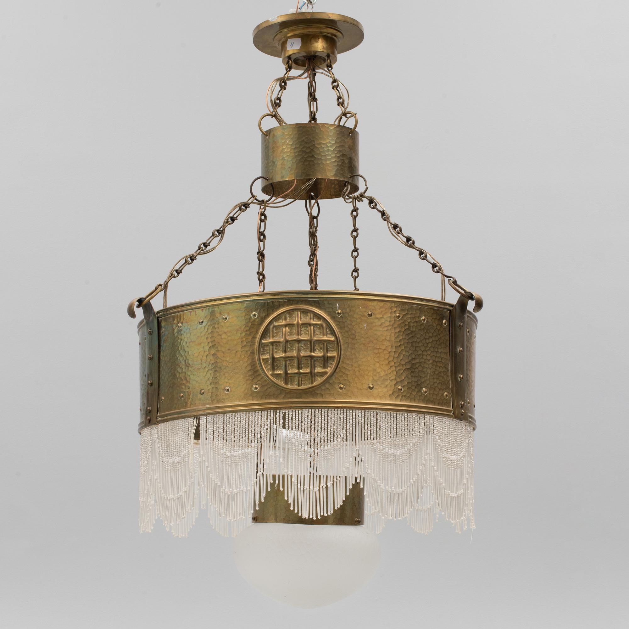 An art noveau ceiling lamp, early 20th century.