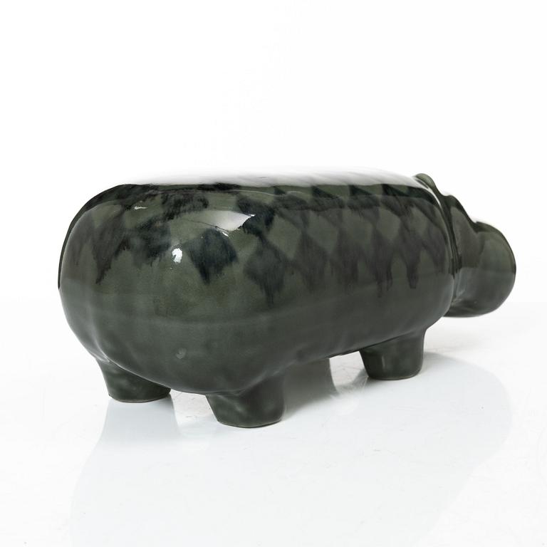 Lisa Larson, figurin, stengods, "Flodhäst" ur serien "Stora zoo", Gustavsberg.