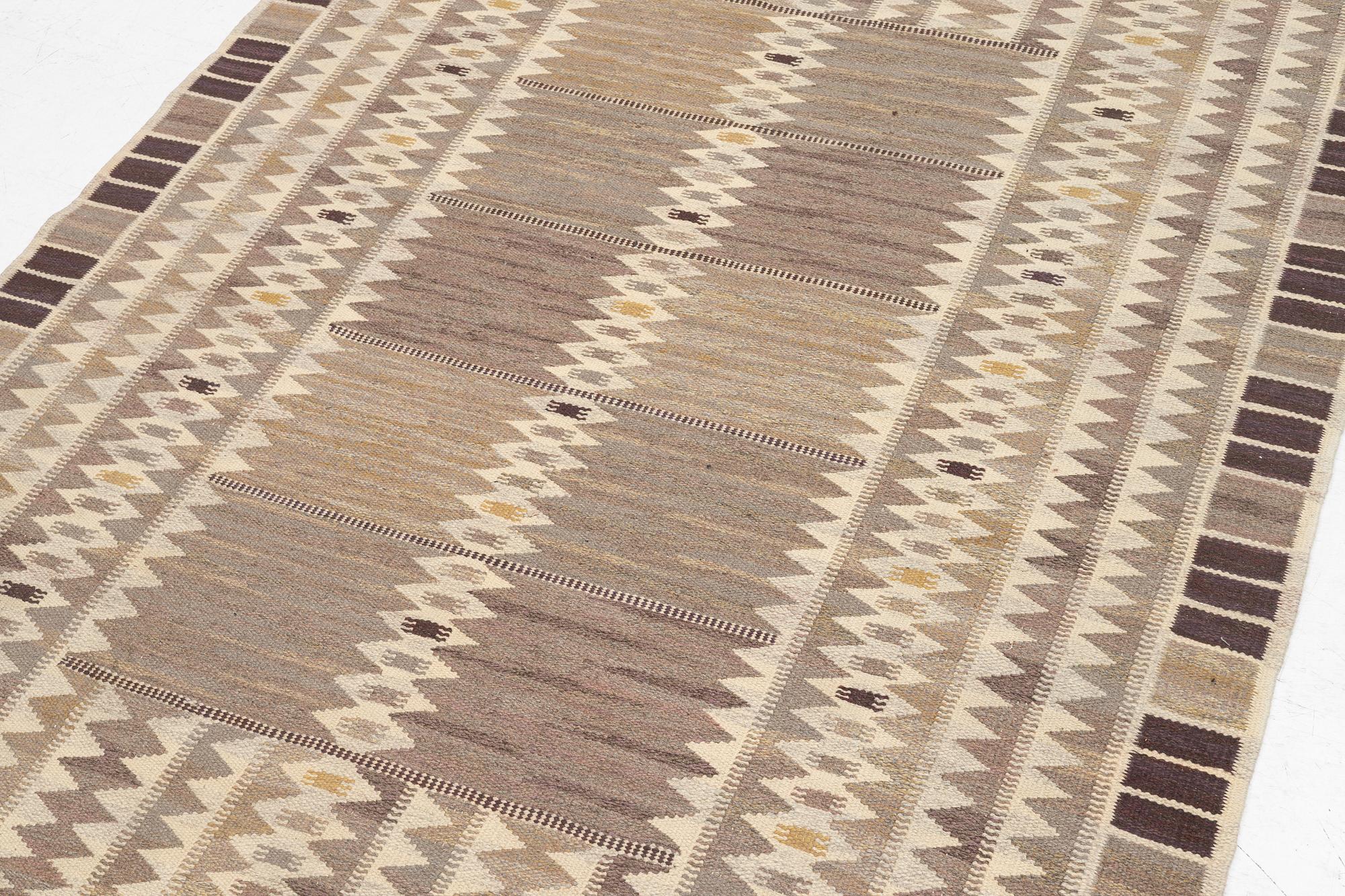 Barbro Nilsson, a carpet, 'Salerno grå', ('Kristianstad'), flat weave, c. 259 x 189 cm, signed AB MMF BN.