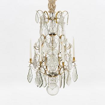 A rococo style chandelier, around 1900.