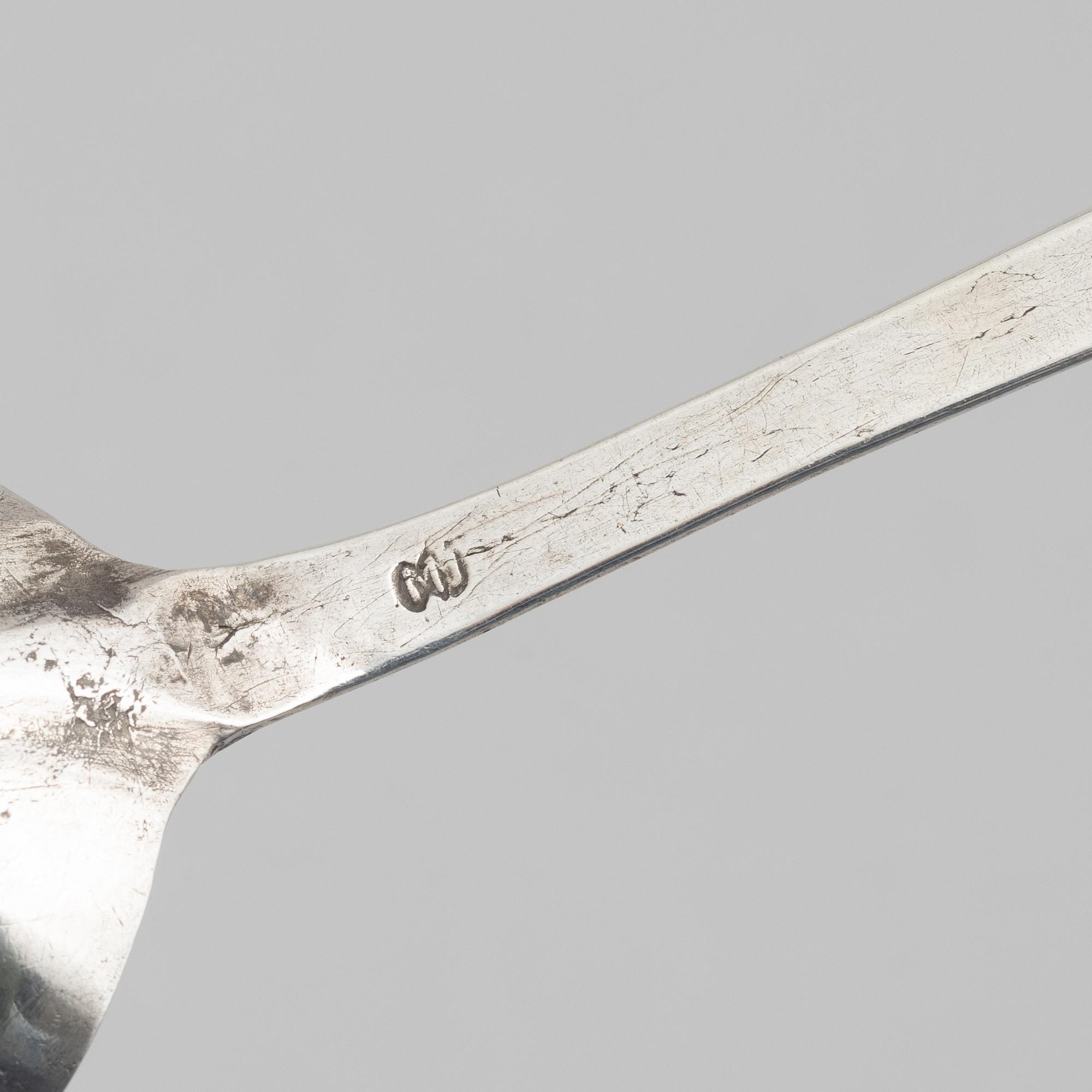 Råttsvanssked, silver, troligen Norge, 1700-tal.
