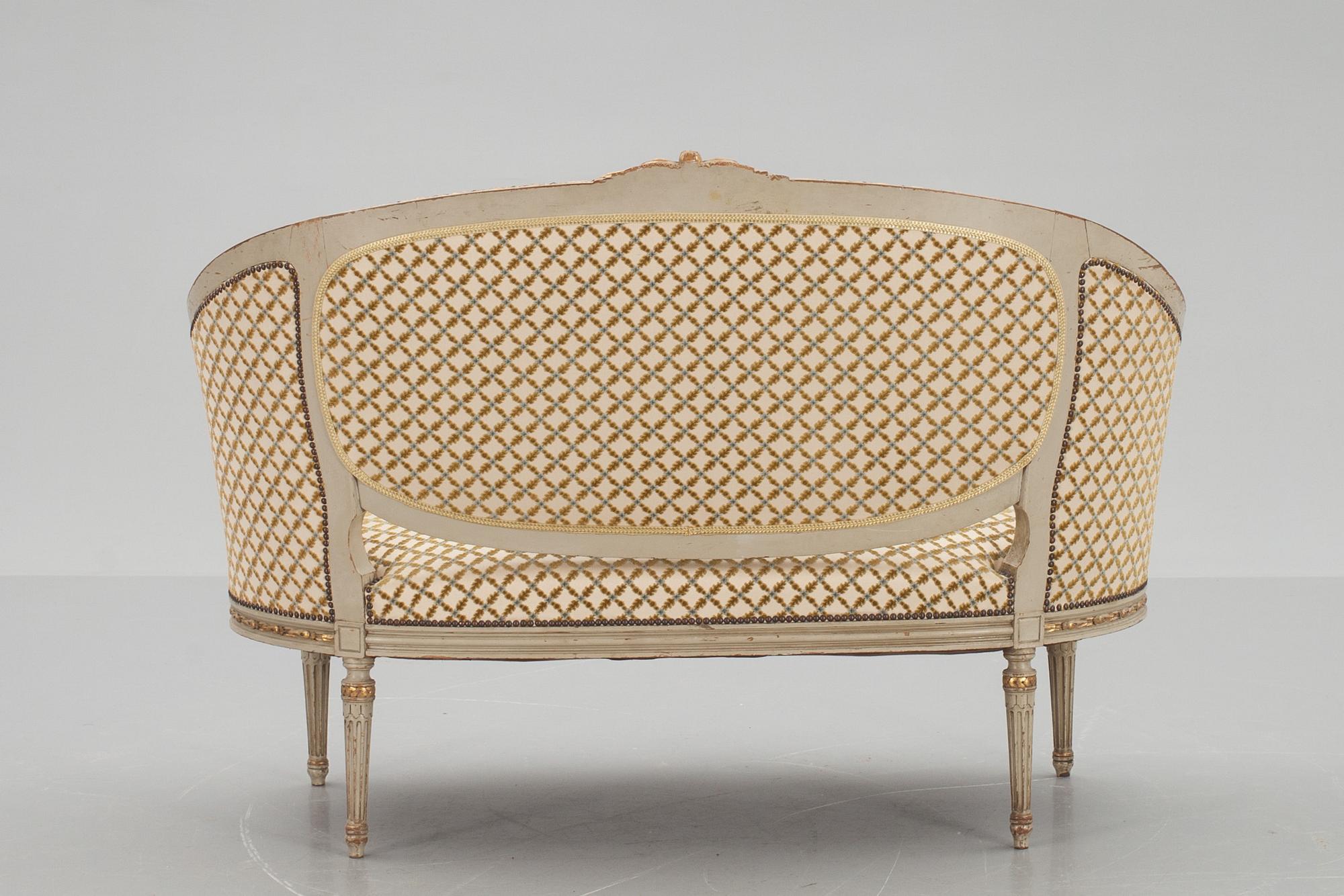 MÖBELGRUPP, fem delar, Louis XVI-stil.