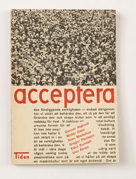 BOK, "Acceptera", bla. Gunnar Asplund, Sven Markelius, Uno Åhrén, Tiden, Stockholm, 1931.