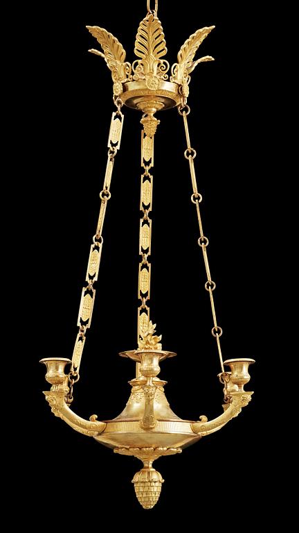 An Empire 19th century six-light chandelier.