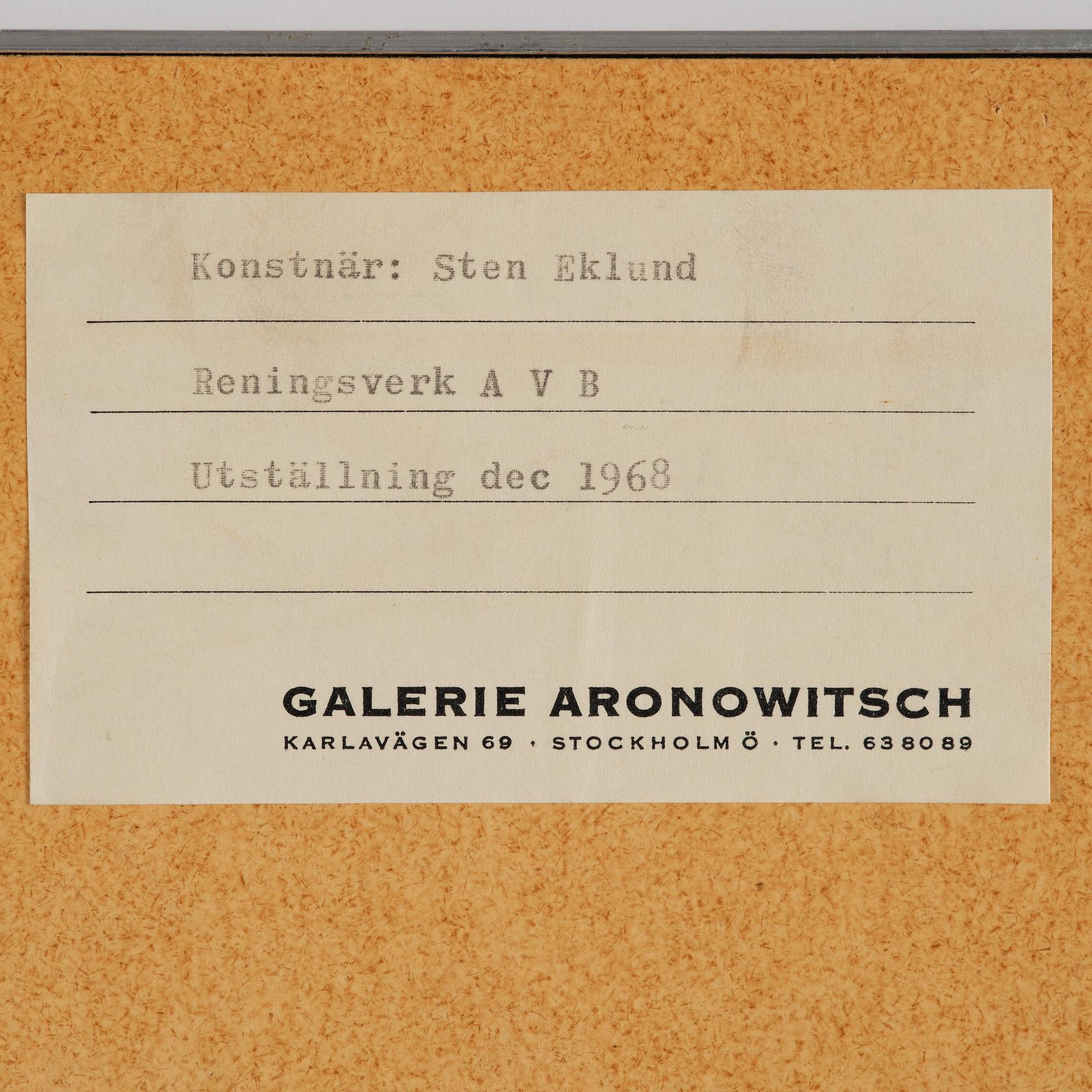 Sten Eklund, "Reningsverk ABV".