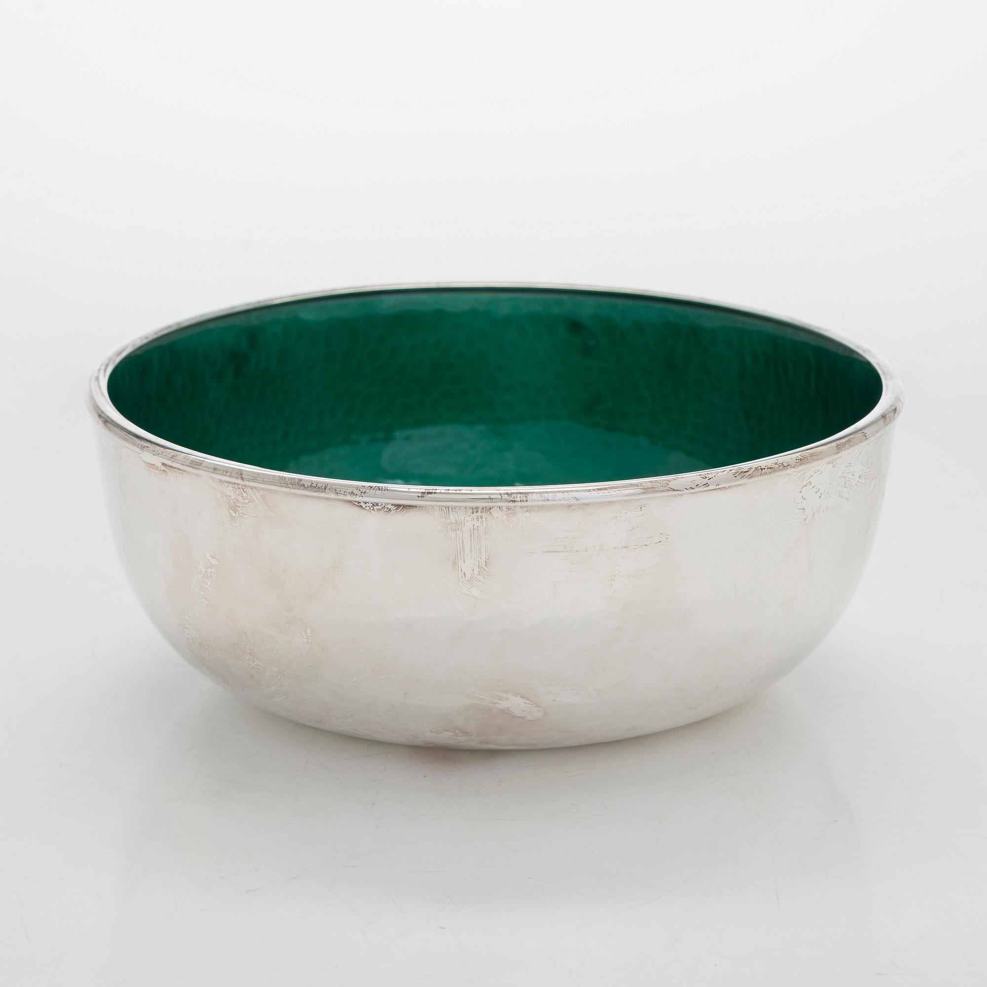 A sterling silver and enamel bowl, maker's mark of A. Tillander, Helsinki 2005.