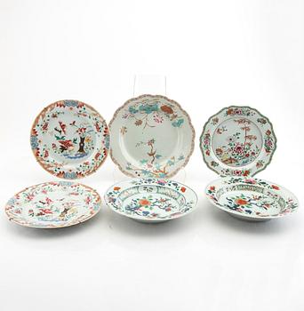 Tallrikar 6 st Kina 1700-tal porslin.