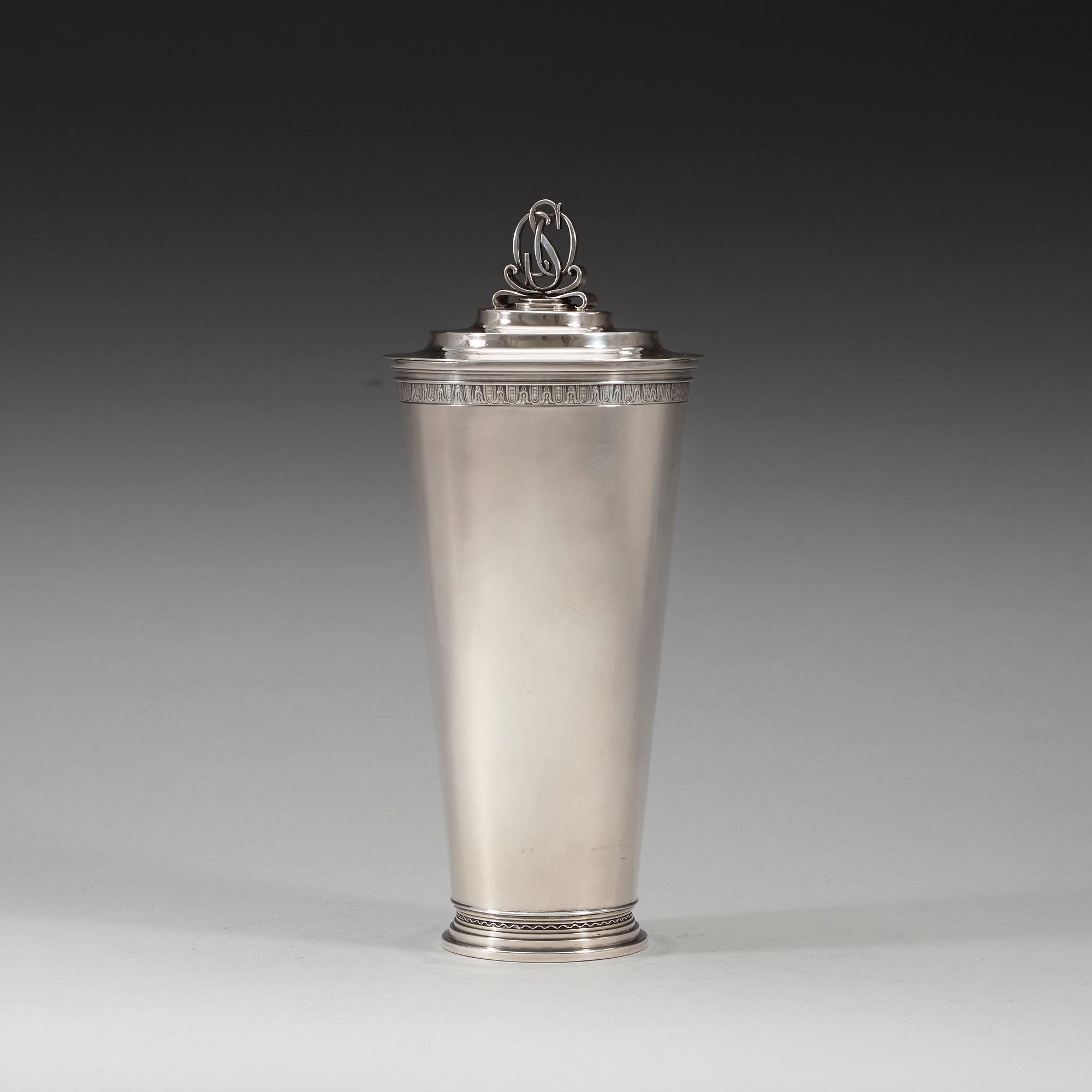 An Atelier Borgila sterling lidded cup, Stockholm 1952.
