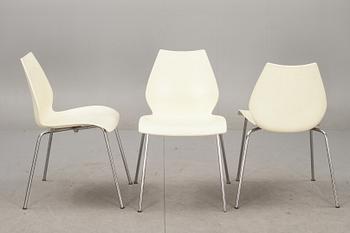 STOLAR, 3 st, "Maui", Vico Magistretti för Kartell, Italien, märkta.