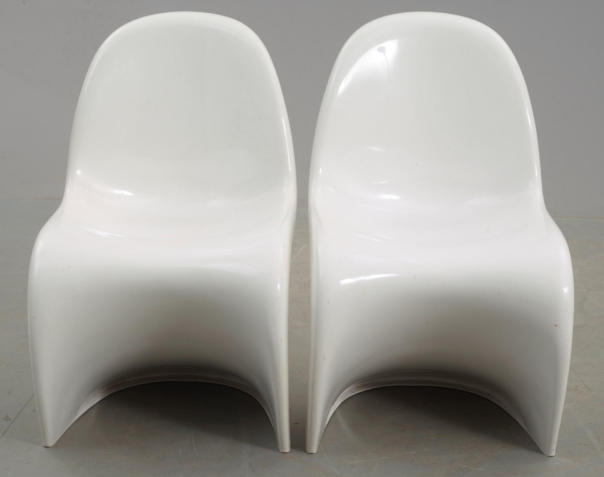 A pair of Verner Panton 'Panton chairs', Herman Miller, USA 1972.