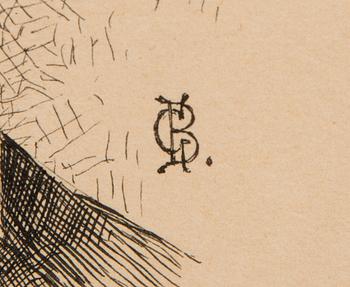 ink, signed with a monogram.