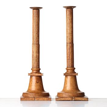 A pair of late Gustavian candlesticks, circa 1800.