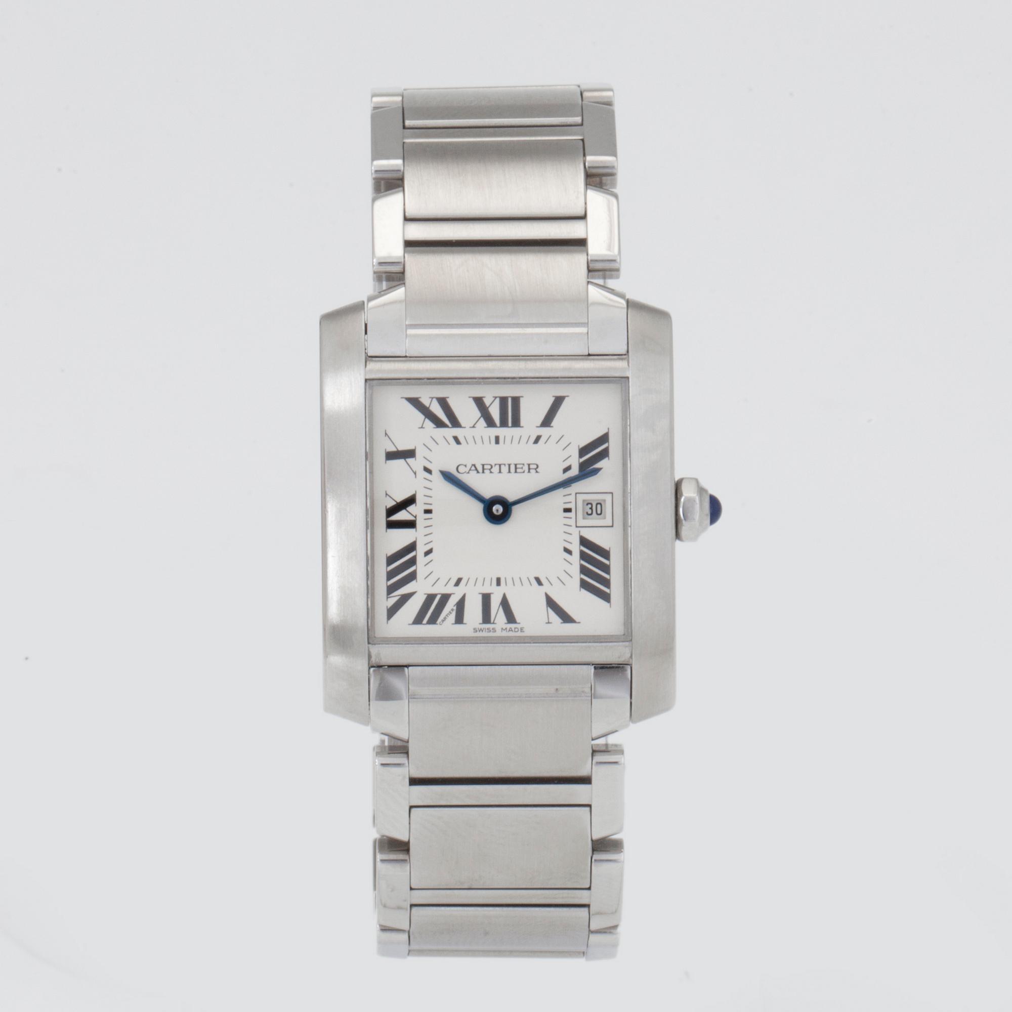 CARTIER, Tank Francaise, wristwatch, 25 x 22 (30) mm,