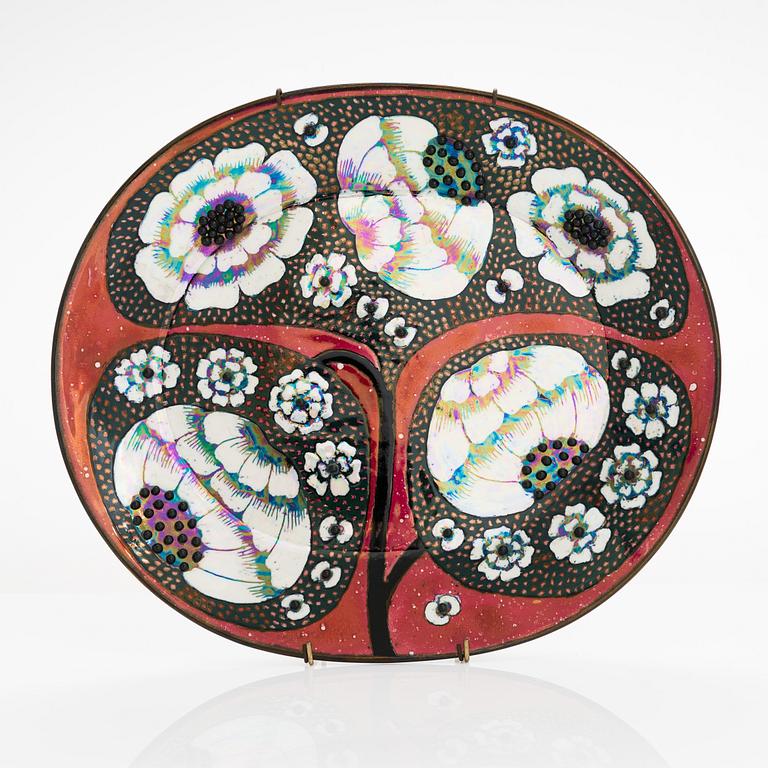 Birger Kaipiainen, dekorationsfat, stengods, signerad Kaipiainen Arabia.