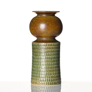 Stig Lindberg, a stoneware vase, Gustavsberg studio, Sweden 1967.