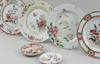 PARTI PORSLIN, 6 delar, Kina, 1700-tal.
