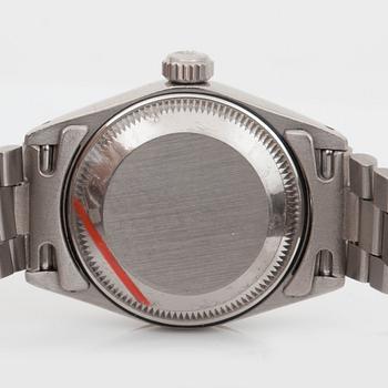 DAMUR, Rolex Oyster Perpetual Datejust. Diamantindex. Boett och länk i 18K vitguld. Automat, datum, plexiglas.