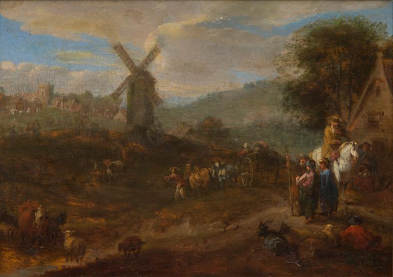 ADRIAEN PIETERSZ VAN DE VENNE HIS SCHOOL, PASTORALT LANDSKAP.