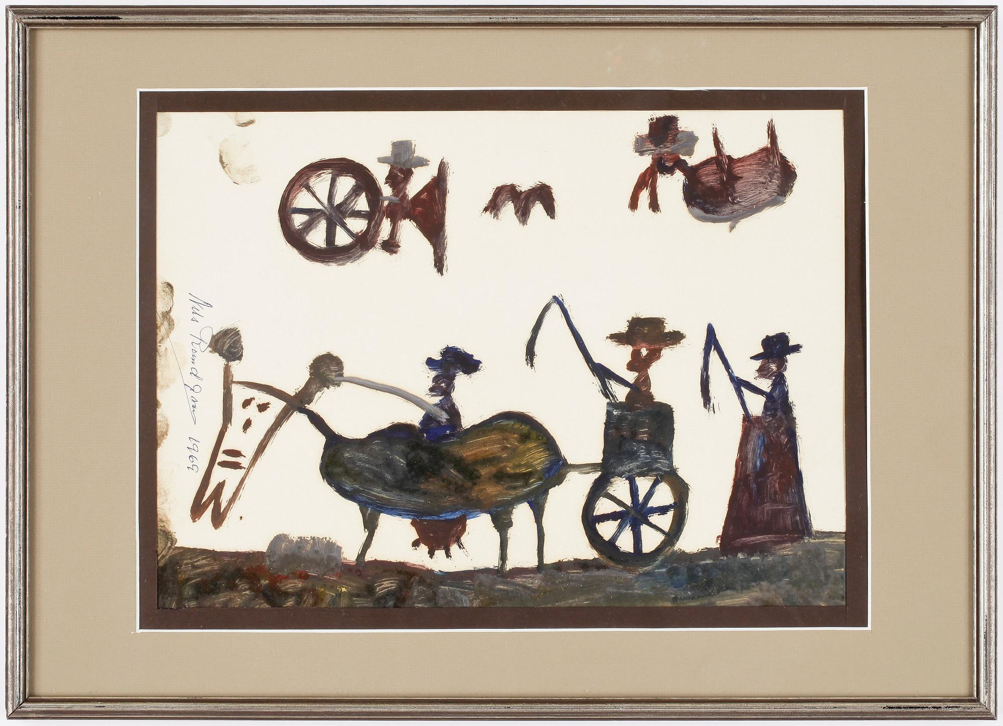 NILS "BJÖRNJÄGARN" RUNDGREN, 2 st, blandteknik, signerade och daterade 1969.