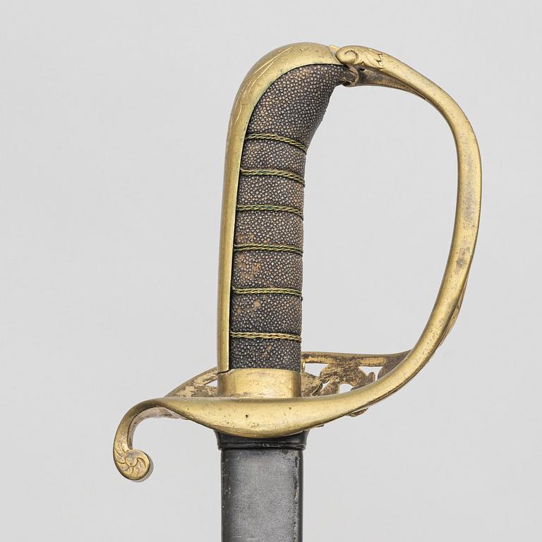 Sabre, Swedish, for infantry officer, 1860s/70s, with scabbard.