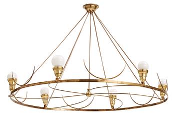 552. A brass ceiling lamp, probably Vienna, Austria circa 1910.