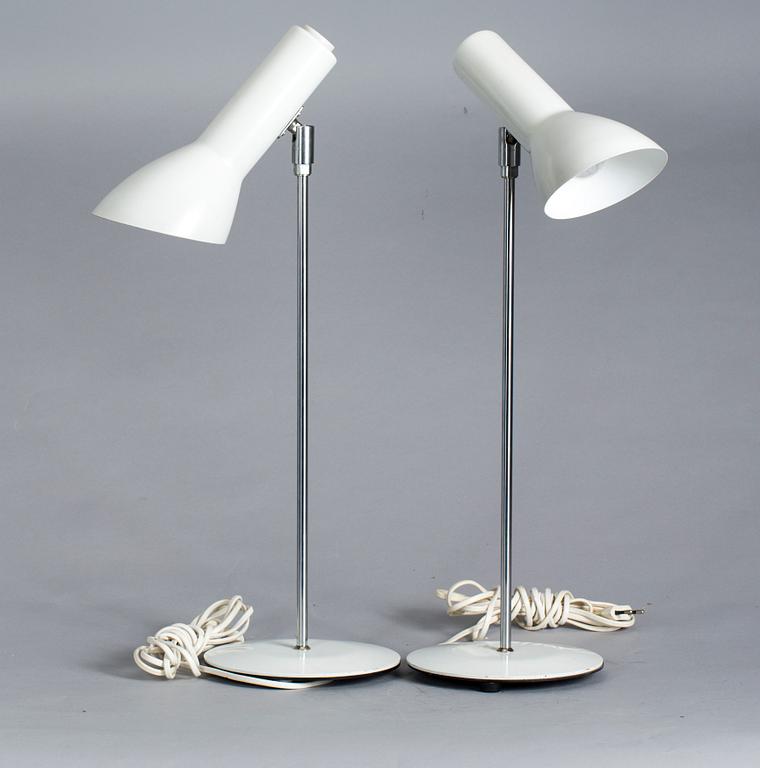 BORDSLAMPOR, ett par,  Schmidt's lampdesign Danmark.