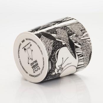 A Moomin mug, 'Moomintroll daydreaming', vitro porcelain, Moomin Characters, Arabia 2005.
