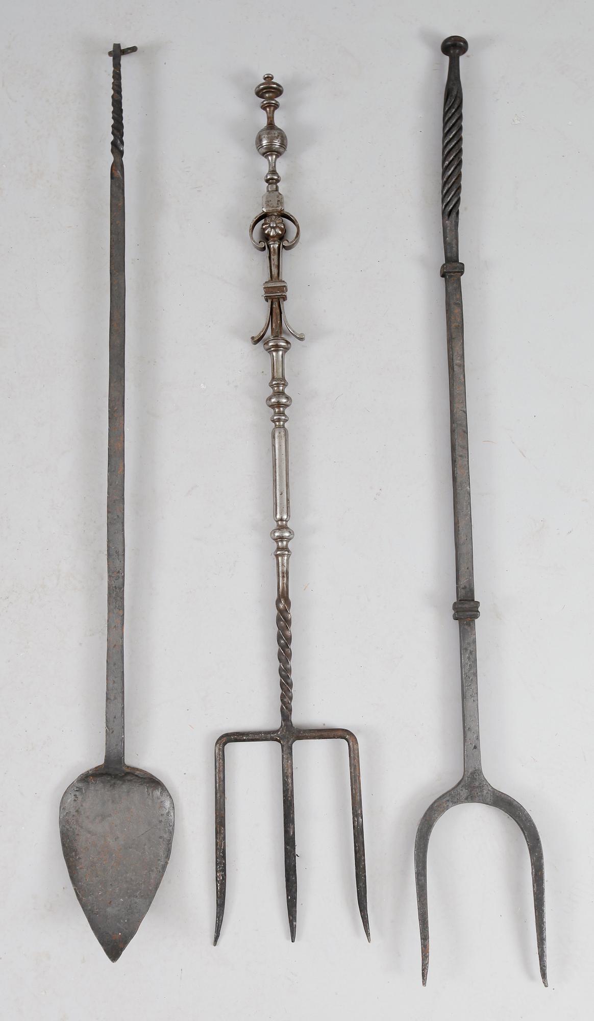 BRASVERKTYG, 3 st, smide, 1800-tal.