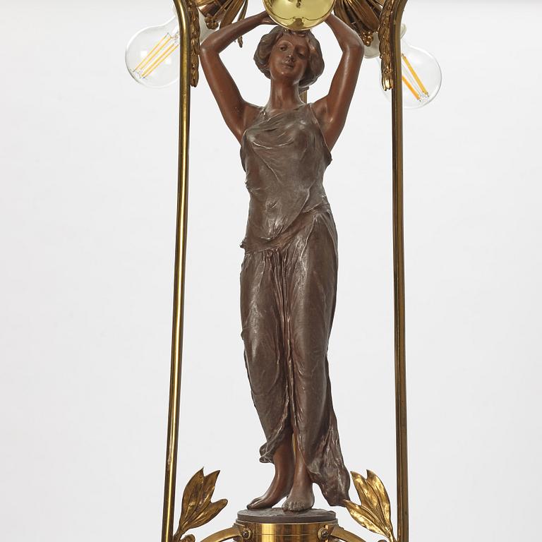 An Art Nouveau ceiling lamp, France, around 1900.