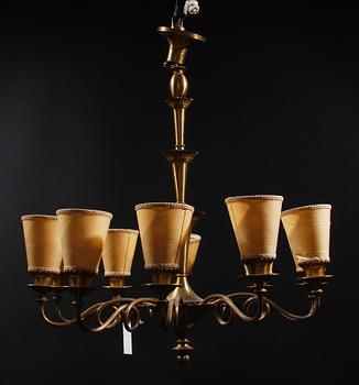 TAKLAMPA, mässing, 1920/30-tal. H 95.