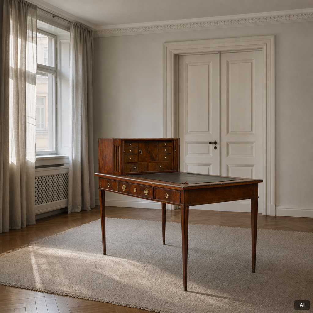 Desk with a superstructure, late Gustavian, circa 1800.