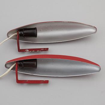 A pair of 1950's wall lamps by Bertil Brisborg for Nordiska Kompaniet.