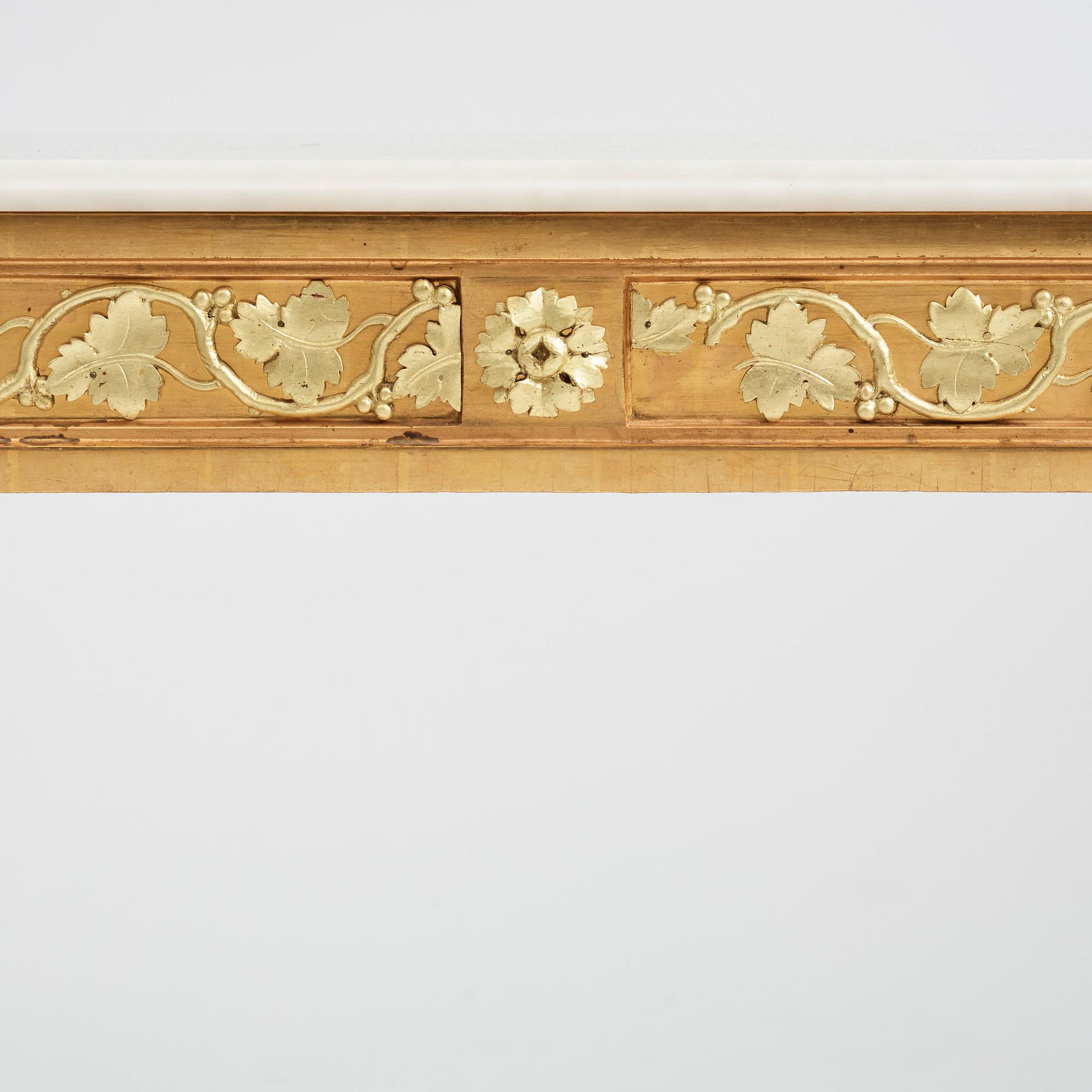 A late Gustavian console table in the manner of P Ljung, late 18th Century.
