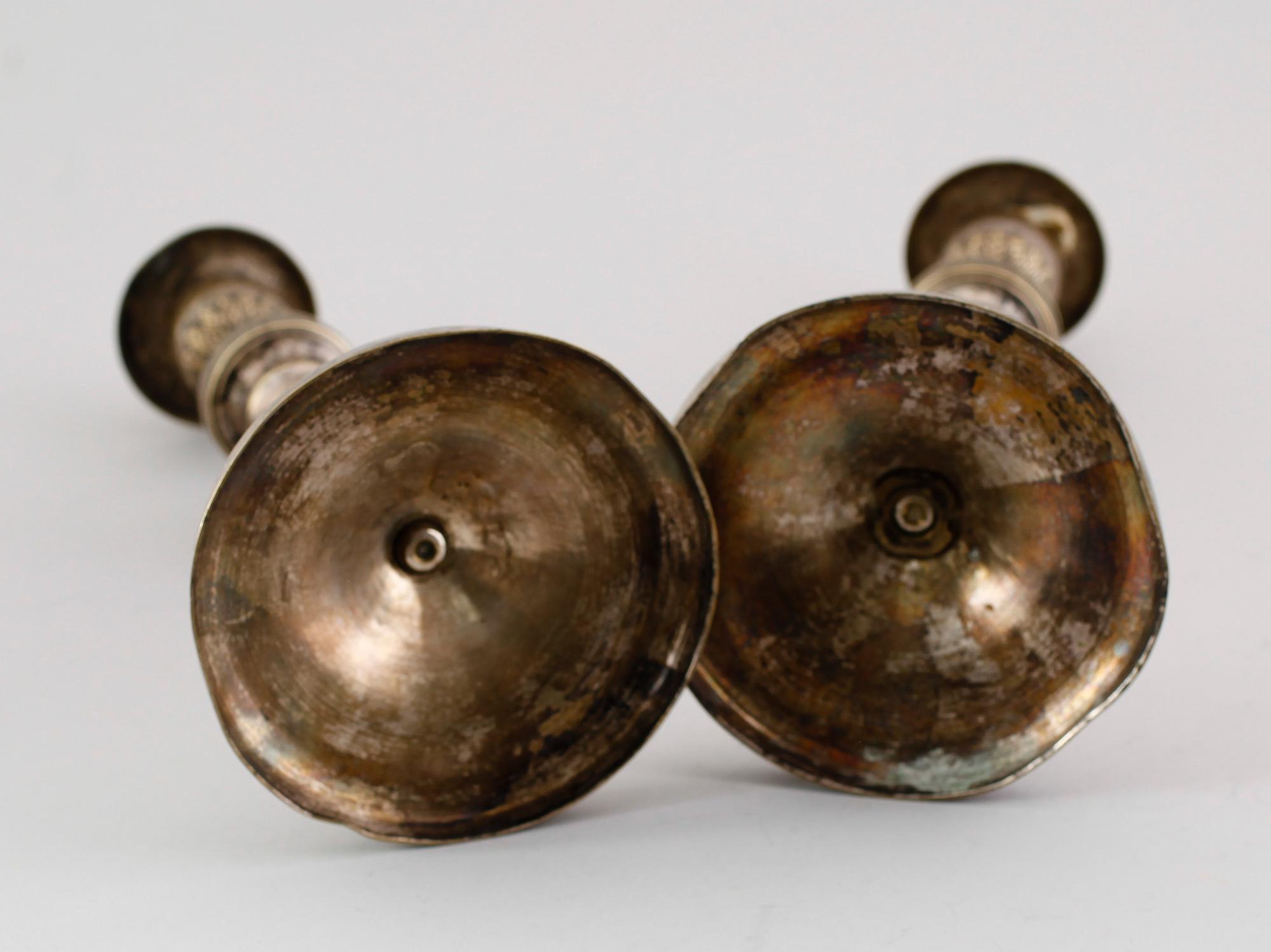LJUSSTAKAR, 1 par, argent haché, empire, 1800-talets första hälft.