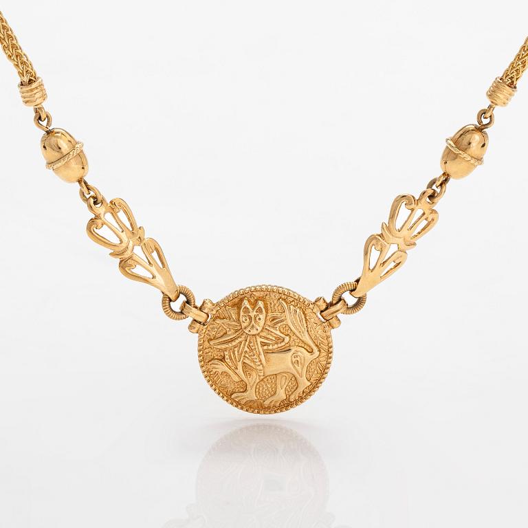 Kalevala Koru, An 18K gold necklace 'Sun Lion', Helsinki 1998.